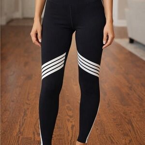 Chic Black Leggings with White Accents